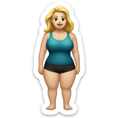 single Slim-Thicc white woman posing (hourglass figure) sticker