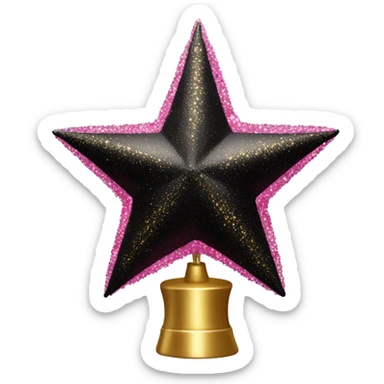 Realistic black,pink,and gold tree topper isolated.  sticker