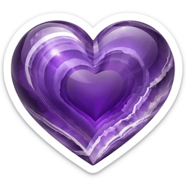 Banded Amethyst heart sticker