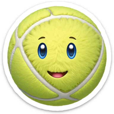 blue tennis ball sticker