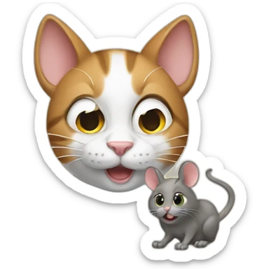 cat and mouse  sticker