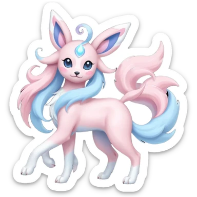 Pastel Lunar Celestial Absol-Sylveon-Umbreon-fusion (full body) sticker
