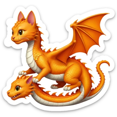 Cat on dragon sticker