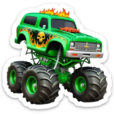 Grave Digger - Monster Jam (Model Year: 2022) (Iconic colour: Green with flames) sticker