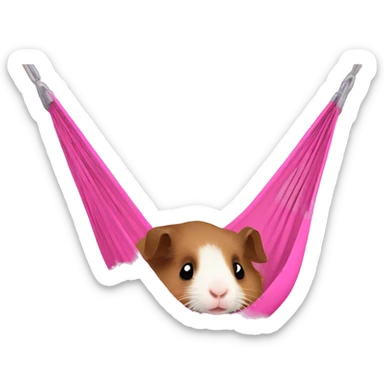 Guineapig laying in a pink hammock sticker