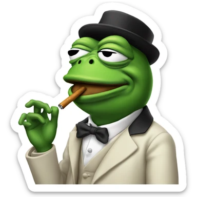 pepe the frog smoking sticker