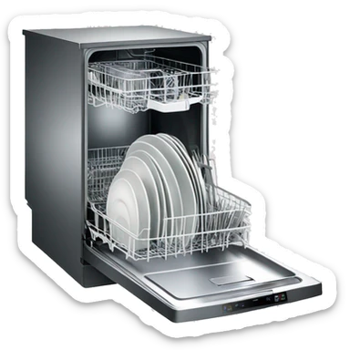 loaded dishwasher diagonal view sticker