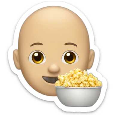 Skinhead eating popcorn sticker