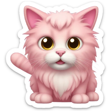 Pink cat  sticker