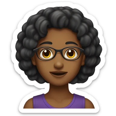 nena de pelo negro  sticker