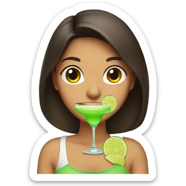 Brunette with margarita  sticker