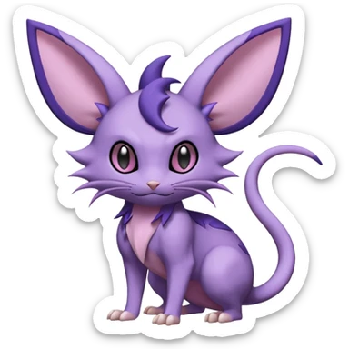 Rattata-Noibat-Espeon-Purrloin-Fakemon-hybrid-creature (full body) sticker