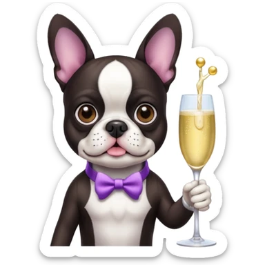 Champagne lilac Boston terrier sticker