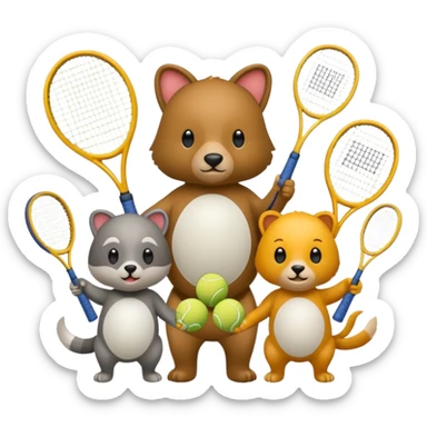 Tennis-Racket Animals sticker