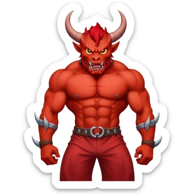 Red demon sticker