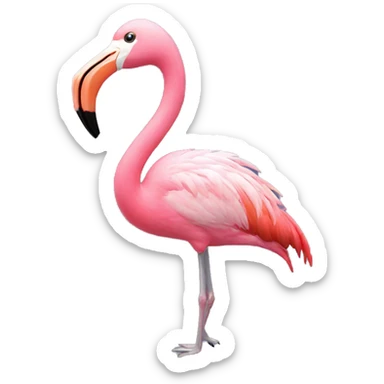 flamingo emoji in hole emoji sticker