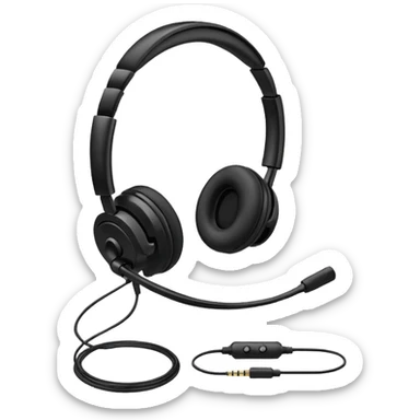 modern headset with microphone sticker