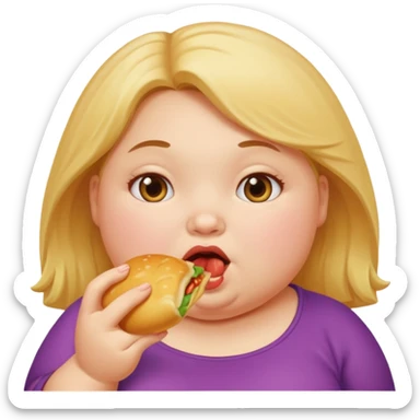 chubby girl eating something sticker