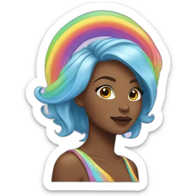 Posh-Girl-with-raibow-hair sticker
