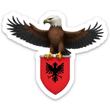 eagle with albanian flag sticker