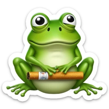 Frog smoking a cigarette  sticker