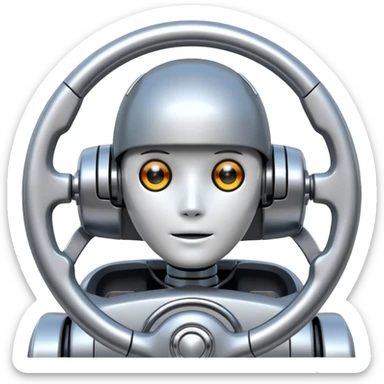 steering wheel ai robot sticker