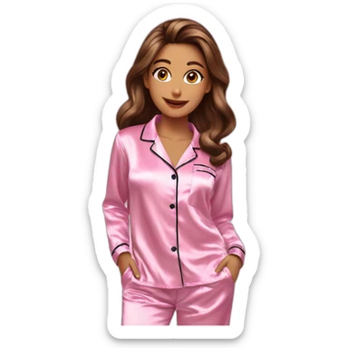 satin pajamas for woman sticker