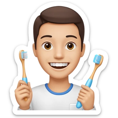 toothbrush next to a bright smile sticker