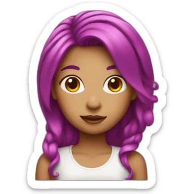 Girl with magenta hair sticker