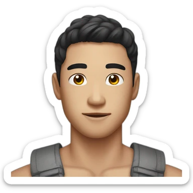 Sexy asian guy with freckles sticker