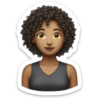 a curly haired girl sticker