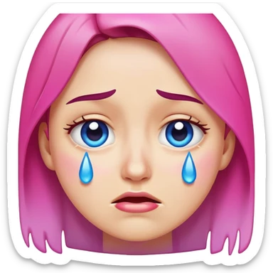 cry face emoji, bi-sexual flag colored tears  sticker