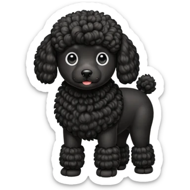 Black poodle  sticker
