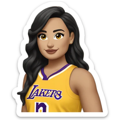 demi lovato with yellow lakers jersey sticker