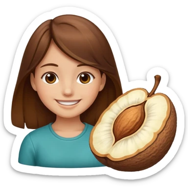 brown haired girl on a cheatnut hporse smiling' sticker