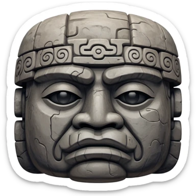 Olmec colossal stone head sticker