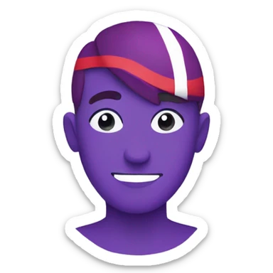 Purple awarness ribion with one red stripe sticker