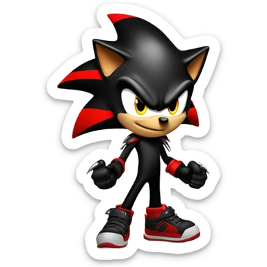 Shadow the hedgehog smiling very deviously sticker