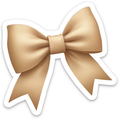 cute beige bow sticker