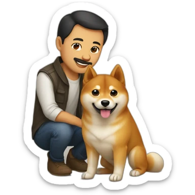 Shiba Inu with armenian man sticker