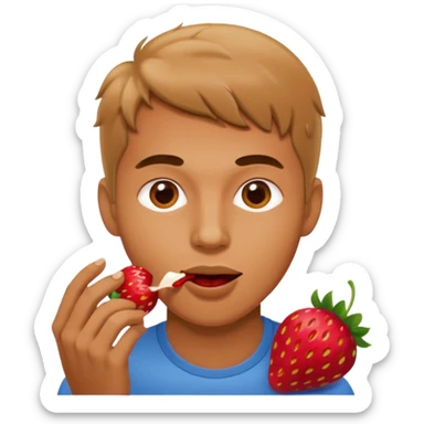 the man eating strawberries
 sticker