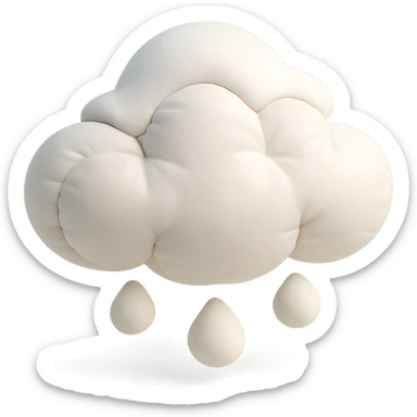 plush cushion style cloud with snow, cute and soft sticker