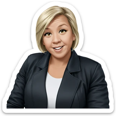 blonde girl in black jacket sticker