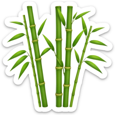 green bamboo stalks with leaves sticker