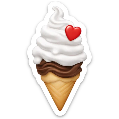 heart shaped whip cream  sticker
