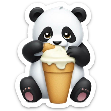 Panda eating ice creamer  sticker