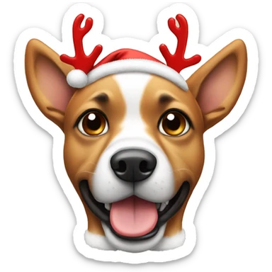 Dog wearing Christmas antlers sticker