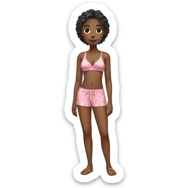 Girl waring beach clothes  sticker