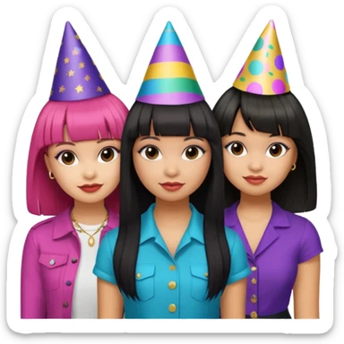 Raven-Symoné, Debby Ryan (straight bangs), and Jenna Ortega sticker