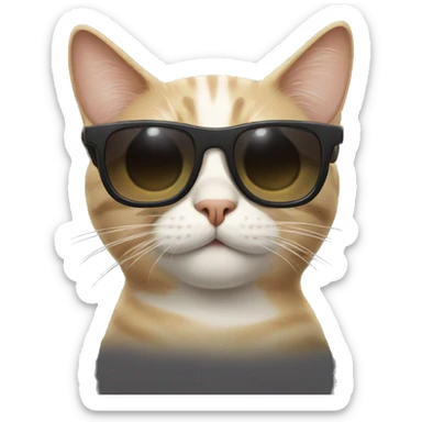 Cat with sunglasses sticker